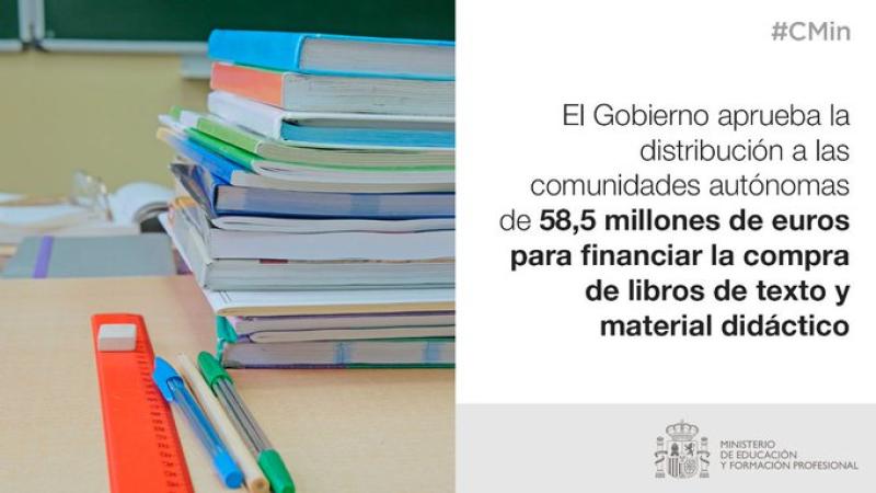 El Gobierno destina a Aragón más de 1,2 millones de euros para financiar la compra de libros de texto y materiales didácticos