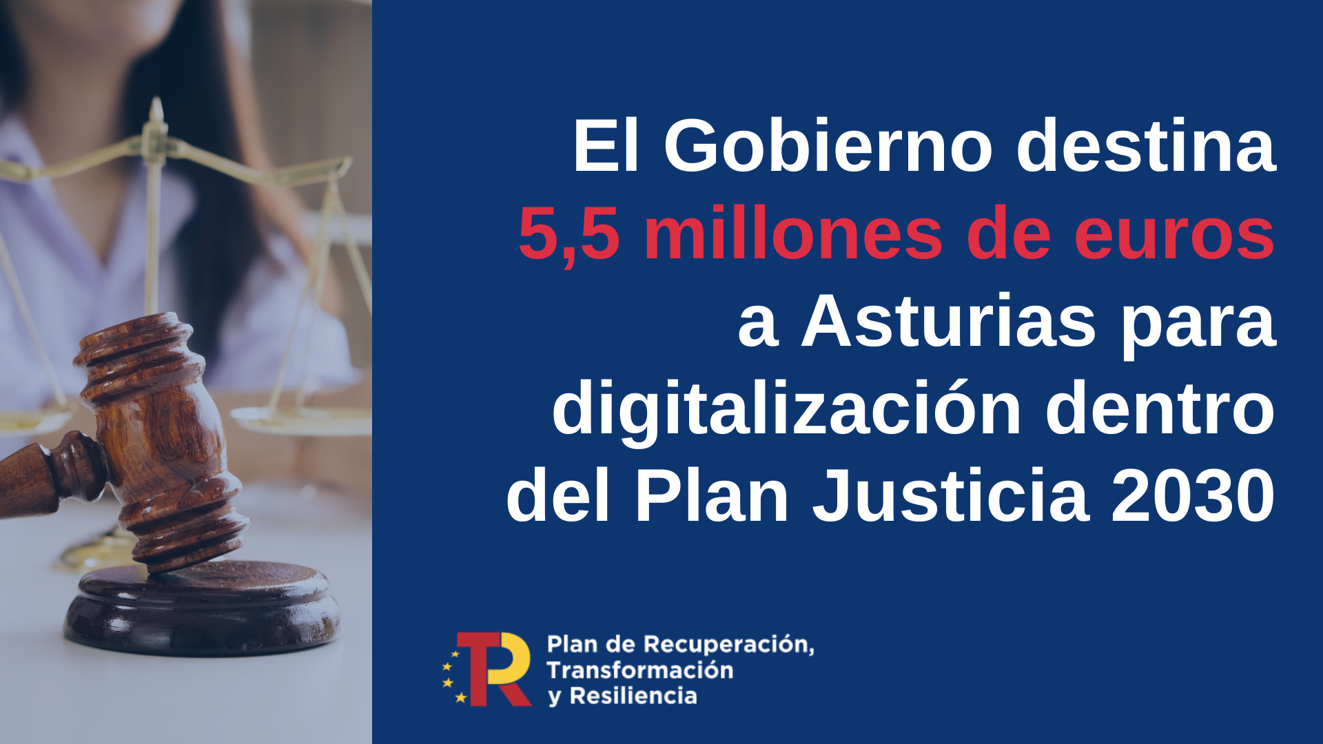 El Gobierno destina más de 5,5 millones de euros a Asturias de los fondos europeos para Justicia